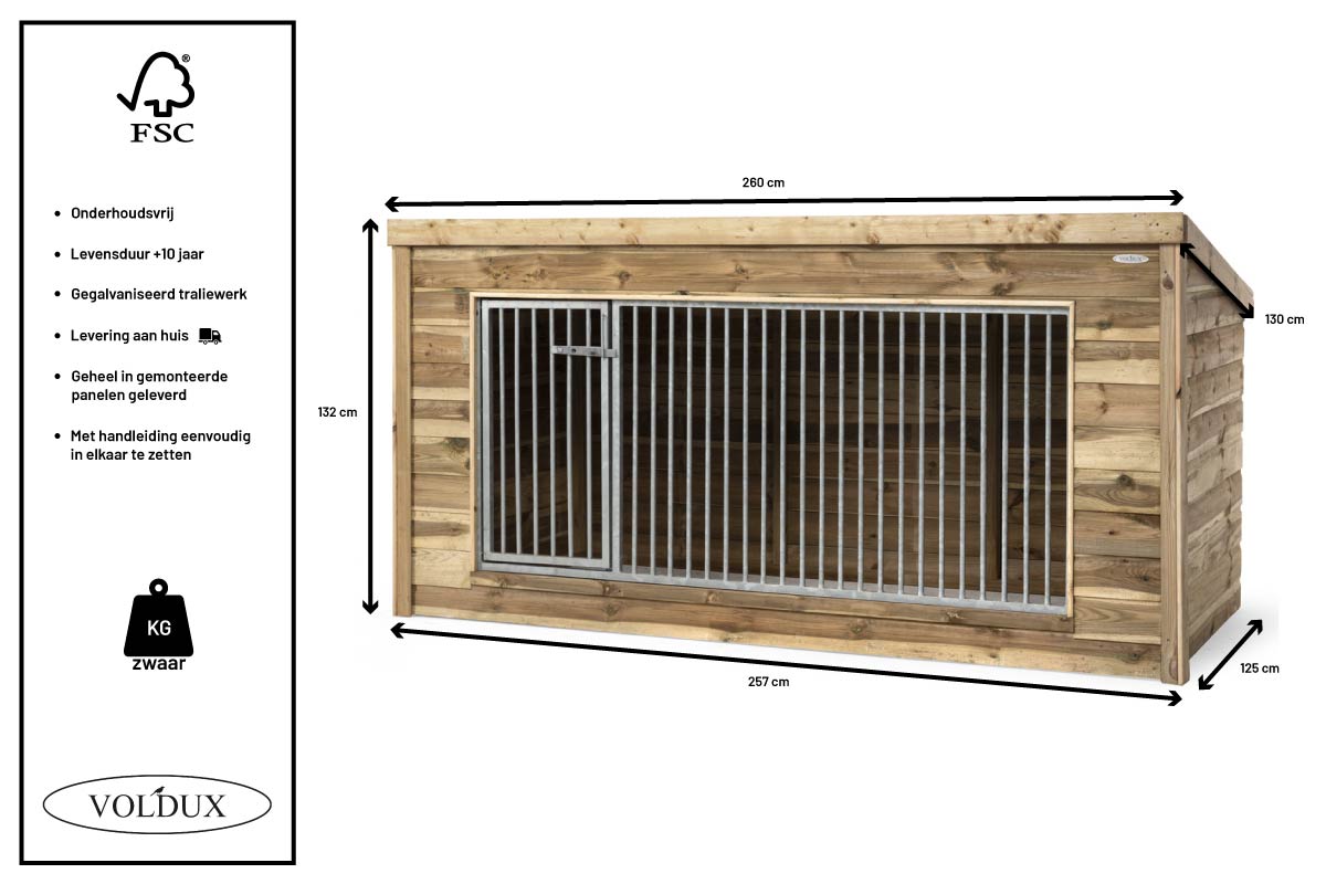 Hondenkennel Luna zijkant